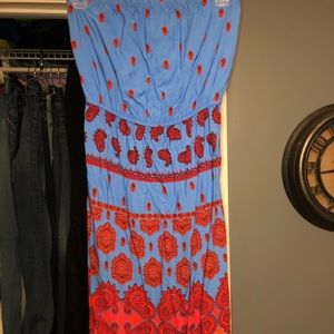 Old navy paisley strapless dress